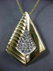 ESTATE LARGE .26CT DIAMOND 14KT WHITE & YELLOW GOLD TRIANGULAR FLOATING PENDANT