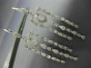 ESTATE LARGE 1.13CT DIAMOND 18KT WHITE GOLD MILGRAIN LEVERBACK HANGING EARRINGS