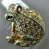 ESTATE LARGE 1.20CT DIAMOND & AAA RUBY 18KT ROSE GOLD 3D ETOILE HAPPY FROG RING