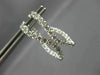 ESTATE 1.0CT DIAMOND 14K WHITE GOLD CLASSIC OVAL CURVED INSIDE OUT HOOP EARRINGS