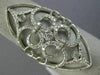 LARGE 1.33CT DIAMOND 14KT WHITE GOLD 3D OPEN FILIGREE FLOWER MARQUISE SHAPE RING