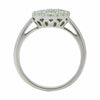 ESTATE LARGE .91CT DIAMOND 18KT WHITE GOLD 3D CLASSIC CLUSTER FLOWER LOVE RING