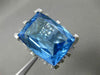 ESTATE MASSIVE 32.69CT DIAMOND & AAA BLUE TOPAZ 14KT WHITE GOLD 3D NEW YORK RING