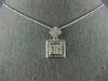 .56CT DIAMOND 14KT WHITE GOLD 3D ROUND & PRINCESS INVISIBLE SQUARE PENDANT #703
