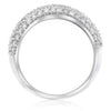 WIDE 1.28CT DIAMOND 18KT WHITE GOLD 3D MULTI ROW PAVE ROUND ANNIVERSARY RING