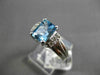 ESTATE 1.42CT DIAMOND & AAA BLUE TOPAZ 14K WHITE GOLD FILIGREE ENGAGEMENT RING