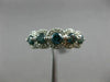 WIDE 1.23CT WHITE & BLUE DIAMOND 14K WHITE GOLD 5 STONE WEDDING ANNIVERSARY RING