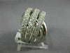 ESTATE LARGE 2.09CT DIAMOND 14K WHITE GOLD MULTI ROW CRISS CROSS FUN RING #18560