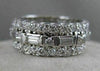 ANTIQUE WIDE 2.55CTW DIAMOND ROUND EMERALD 14KT WHITE GOLD ETERNITY RING #19610