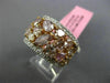 GIA LARGE 5.11CT MULTI COLOR DIAMOND 18K 2 TONE GOLD 3D CLUSTER ANNIVERSARY RING