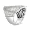 ESTATE EXTRA LARGE 2.79CT DIAMOND 14KT WHITE GOLD 3D MICRO PAVE ANNIVERSARY RING