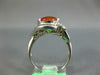 ESTATE WIDE 4.0CT DIAMOND & AAA RED JADEITE 14KT WHITE GOLD OVAL HEART LOVE RING