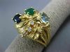 ANTIQUE LARGE 3.08CT DIAMOND & AAA MULTI GEM 14KT YELLOW GOLD 3D RING #17769
