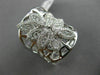 ESTATE LARGE .63CT DIAMOND 18KT WHITE GOLD 3D FLOWER MARQUISE SHAPE WEB RING