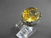 ESTATE MASSIVE 11.97CT DIAMOND & EXTRA FACET YELLOW TOPAZ 14K WHITE GOLD 3D RING