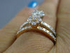 ESTATE .84CT DIAMOND 18KT WHITE & ROSE GOLD 3D DOUBLE FLOWER CLUSTER FUN RING