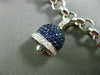 ESTATE LARGE 2.93CT DIAMOND & MULTI GEM 14K WHITE GOLD LUCKY BELL CHARM BRACELET