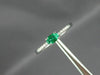 ESTATE .28CT DIAMOND & AAA EMERALD 14KT WHITE GOLD ROUND & OVAL CLASSIC FUN RING