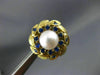 ESTATE 1.0CT AAA SAPPHIRE & SOUTH SEA PEARL 14K YELLOW GOLD 3D EARRINGS #20788