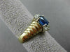 ESTATE 1.44CT DIAMOND & AAA OVAL SAPPHIRE 14KT 2TONE GOLD ENGAGEMENT RING #22056