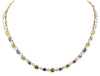 32.41CT DIAMOND & AAA MULTI COLOR SAPPHIRE 18K 2 TONE GOLD OVAL & ROUND NECKLACE