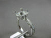 ESTATE .48CT DIAMOND 18K WHITE GOLD 3/4 ETERNITY HALO SEMI MOUNT ENGAGEMENT RING