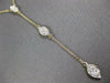 ESTATE .20CT DIAMOND 14KT YELLOW GOLD 3D CLUSTER LARIAT MARQUISE FUN NECKLACE