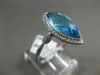 ESTATE 4.54CT DIAMOND & AAA BLUE TOPAZ 14KT WHITE GOLD 3D MARQUISE HALO FUN RING