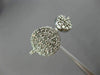 ESTATE WIDE .65CT DIAMOND 14KT WHITE GOLD 3D DOUBLE CIRCULAR PAVE FUN RING