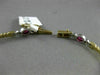 ESTATE 2.17CT DIAMOND & RUBY 14K TWO TONE GOLD BY THE YARD BEZEL TENNIS BRACELET