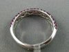ESTATE .98CT DIAMOND & AAA RUBY 18KT WHITE GOLD SEMI ETERNITY 3 ROW WEDDING RING