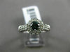 ESTATE .59CT WHITE & BLUE DIAMOND 14KT WHITE GOLD SOLITAIRE HALO ENGAGEMENT RING