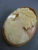 ESTATE EXTRA LARGE 14KT YELLOW GOLD HANDCRAFTED LADY CAMEO PENDANT BROOCH #21871