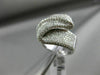 ESTATE LARGE 2.83CT DIAMOND 18KT WHITE GOLD 3D ZIG ZAG MICRO PAVE COCKTAIL RING