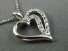 ESTATE .15CT DIAMOND 14KT WHITE GOLD DOUBLE OPEN HEART LOVE PENDANT WITH CHAIN