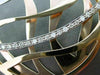 ESTATE LARGE .16CT DIAMOND 14K WHITE & ROSE GOLD 3D CIRCULAR MULTI WAVE EARRINGS