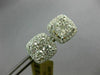 LARGE 1.46CT DIAMOND 14KT YELLOW GOLD 3D CLUSTER SQUARE SCREW BACK STUD EARRINGS
