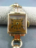 ANTIQUE WIDE LUSSERNA 14KT ROSE GOLD CLASSIC SQUARE SWISS LADIES WATCH #501