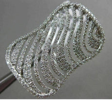 ESTATE MASSIVE 1.94CT DIAMOND 14KT WHITE GOLD 3D RECTANGULAT MULTI WAVE FUN RING