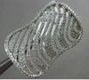 ESTATE MASSIVE 1.94CT DIAMOND 14KT WHITE GOLD 3D RECTANGULAT MULTI WAVE FUN RING