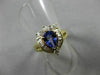 ESTATE 1.33CT DIAMOND & AAA PEAR TANZANITE 14K YELLOW GOLD 3D COCKTAIL RING 9787