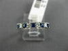 ESTATE .51CT DIAMOND & SAPPHIRE 18KT WHITE GOLD SQUARE WEDDING ANNIVERSARY RING