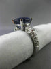 ESTATE LARGE 7.47CT DIAMOND & AAA SAPPHIRE 14K WHITE GOLD ENGAGEMENT RING #26394