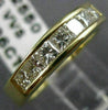 ESTATE .86CT DIAMOND 14K YELLOW GOLD 3D PRINCESS CHANNEL ANNIVERSARY RING #22474