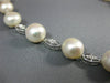 ESTATE LARGE .26CT DIAMOND & AAA PEARL 14KT WHITE GOLD 3D OVAL LARIAT NECKLACE