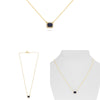 1.61CT DIAMOND & AAA SAPPHIRE 14KT YELLOW GOLD 3D EMERALD CUT SOLITAIRE NECKLACE