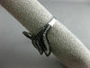 ESTATE WIDE 2.38CT WHITE & BLACK DIAMOND 14KT WHITE GOLD 3D MULTI LEAF LOVE RING