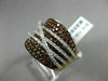 ESTATE WIDE 1.97CT DIAMOND & AAA ORANGE SAPPHIRE 18KT GOLD CRISS CROSS FUN RING