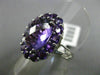 ESTATE LARGE 3.41CT AAA EXTRA FACET AMETHYST 14KT WHITE GOLD 3D FLOWER FUN RING