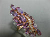 ESTATE EXTRA LARGE 5.36CT DIAMOND & AAA AMETHYST 14K ROSE GOLD OPEN CLUSTER RING